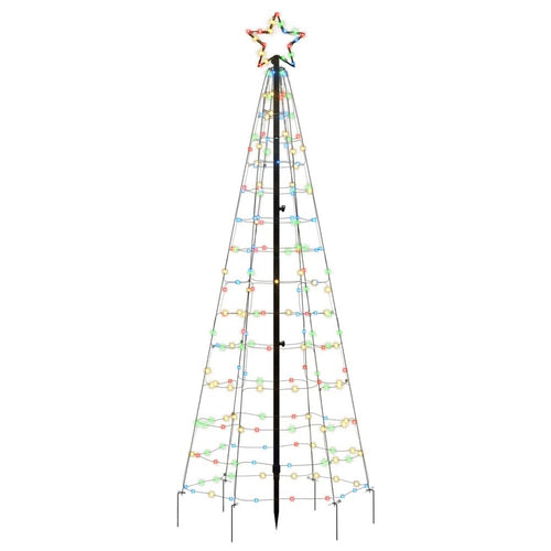 Hiko 6 Foot Lighted Metal Christmas Tree with LED, 8 Multicolor Effect