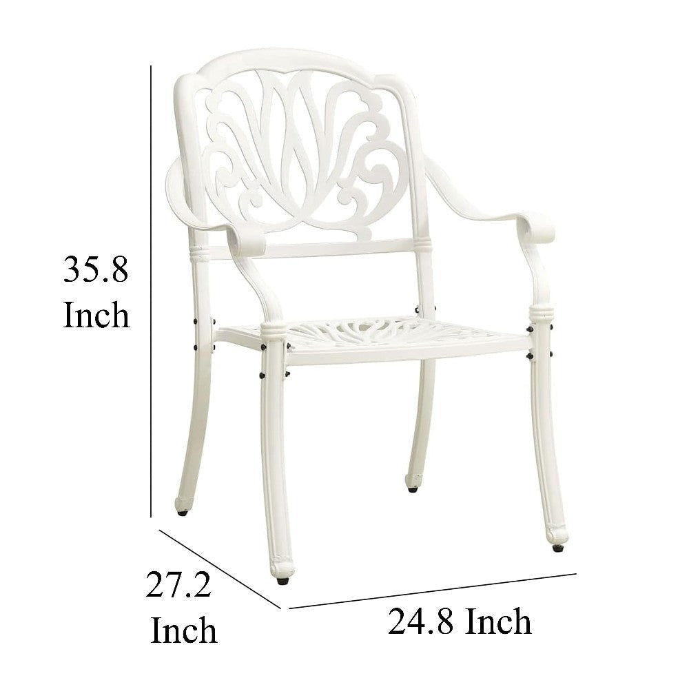 Outdoor 3 Piece Bistro Set Trellis Pattern Chairs White Aluminium BM325817
