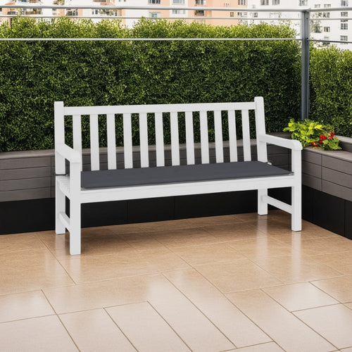 Claire Outdoor Cushion for Bench, 59" Tufted Dark Gray Oxford Fabric