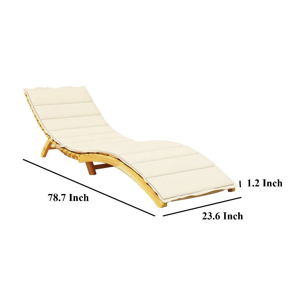 Outdoor Cushion for Chaise Lounger Cream Oxford Fabric 79 Inch BM325841