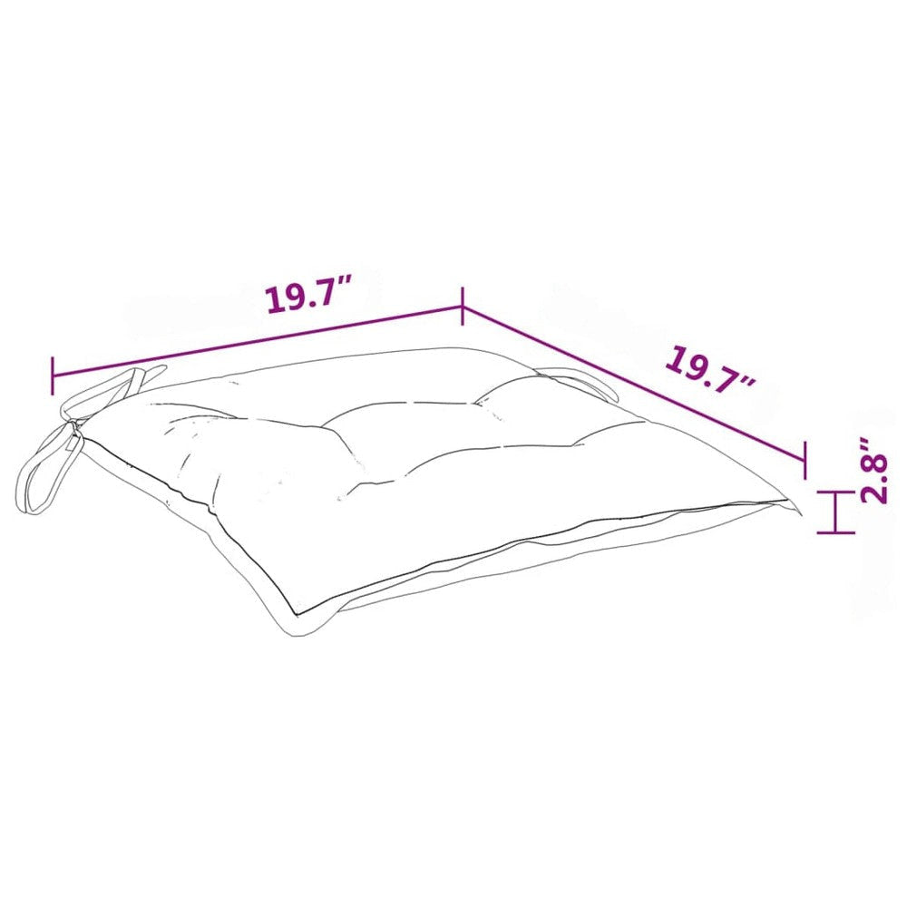 Outdoor Cushion for Chair Set of 2 Tufted Cream White Oxford Fabric BM325891