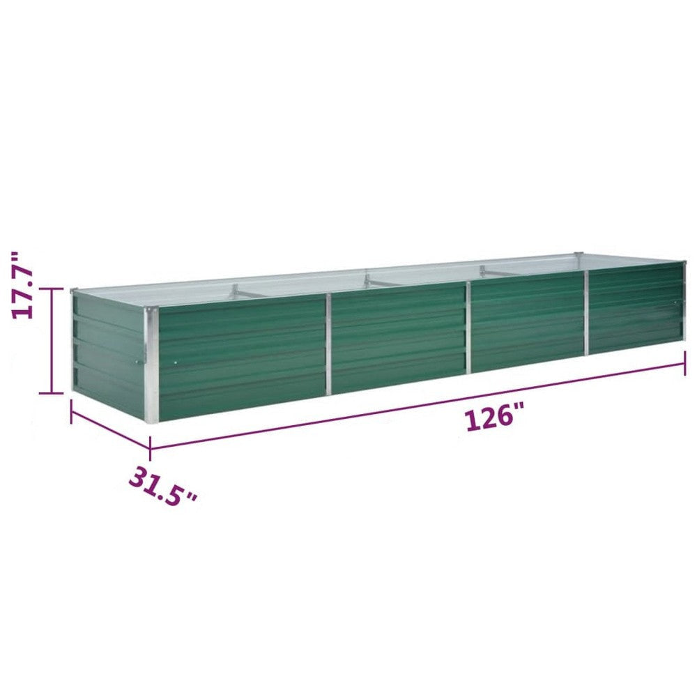 Outdoor Raised Garden Flower Bed 126 Inch Green Galvanized Steel BM325902