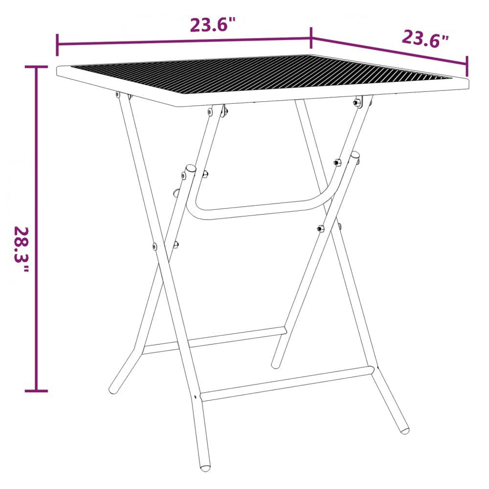 Zofi Outdoor Dining Breakfast Bistro Table Foldable Mesh Top Gray BM325951