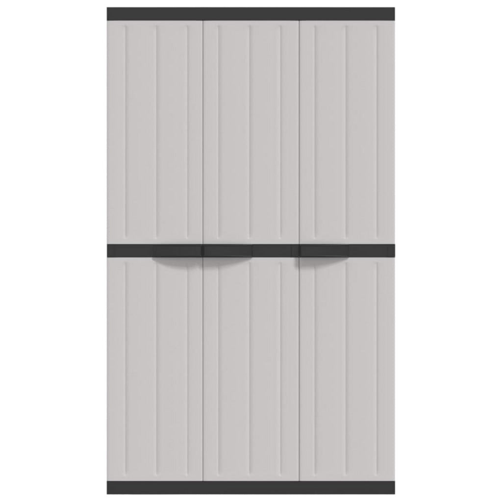 Kion Outdoor Storage Cabinet w 3 Doors Shelves 38’’ Gray Black BM326247