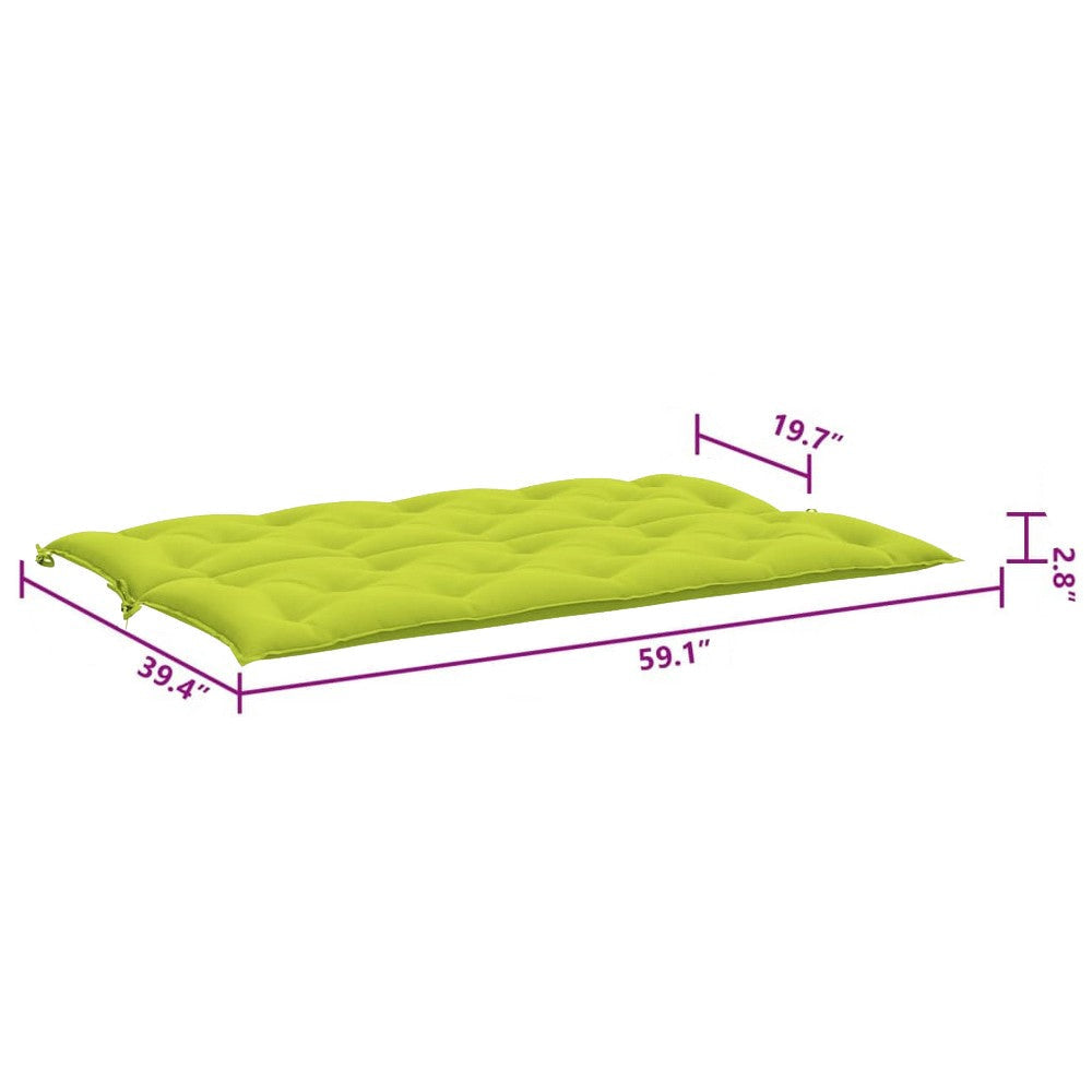 Claire 2pc Outdoor Cushion for Bench Tufted Green Oxford Fabric