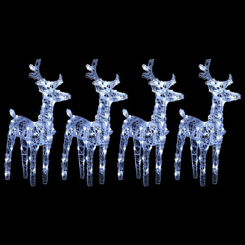 Outdoor Christmas Decor Set of 4, 160 Cool White LED Lights