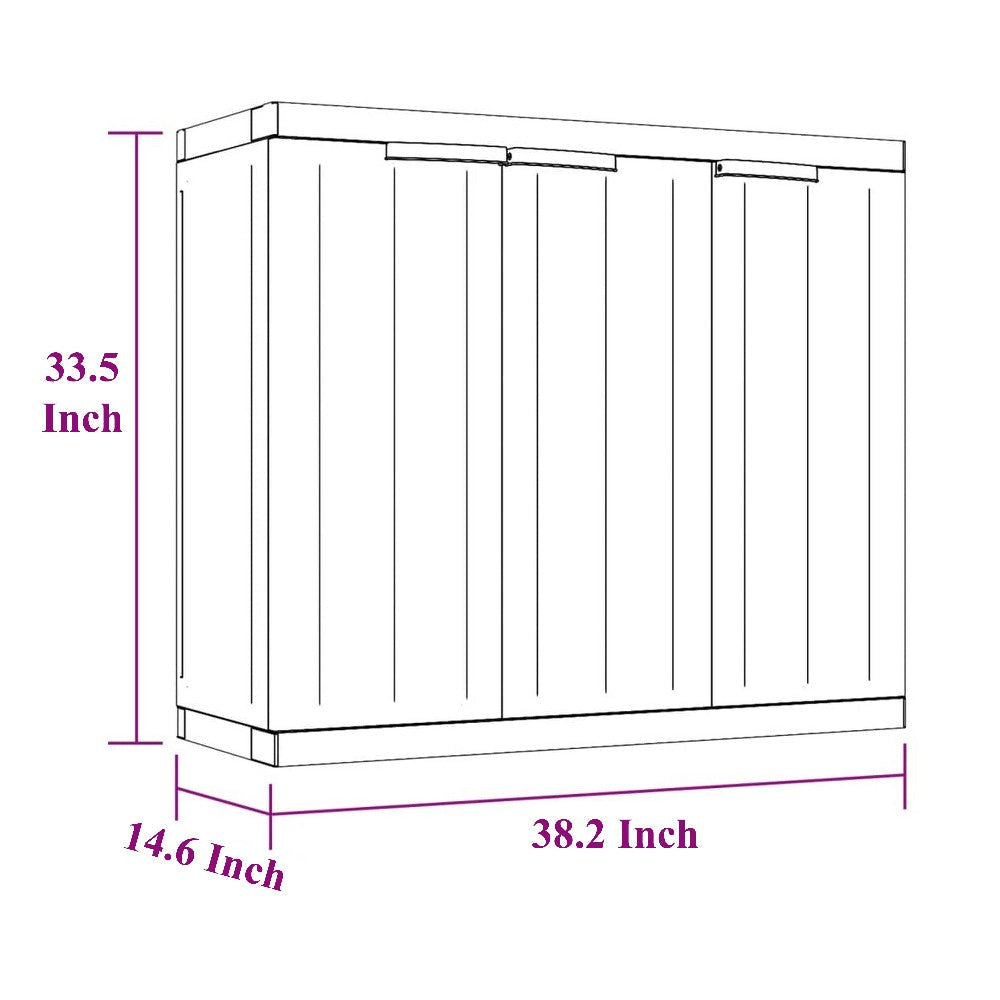 Reina Outdoor Storage Cabinet with Shelf | Black Polypropylene | 38’’ BM326454