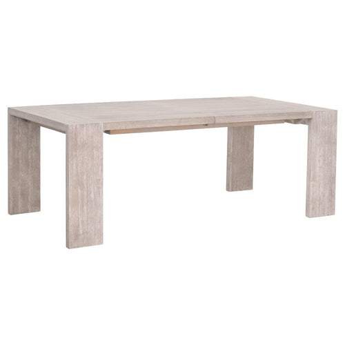 Dining Table, Gray Acacia Wood, Rectangular Extendable 82-114" Top