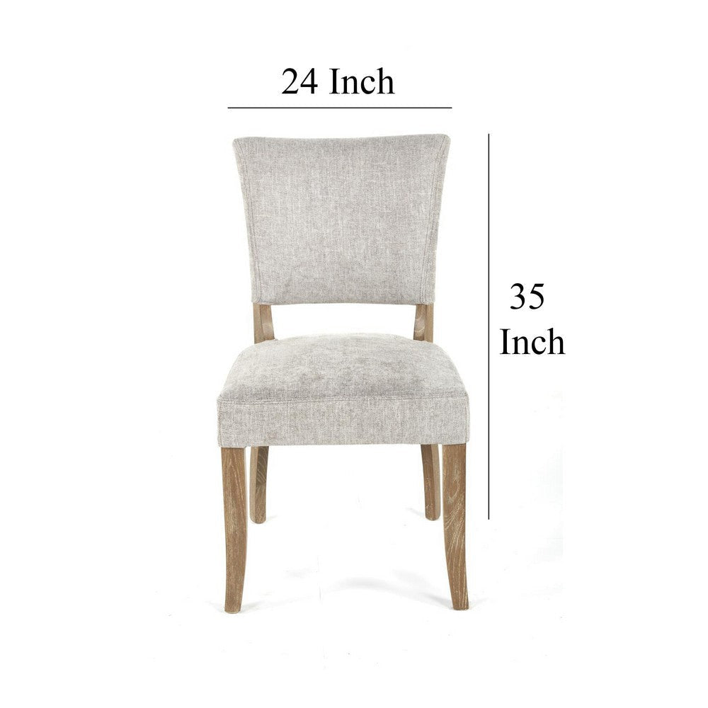 Ryna Dining Side Chair 2 Pc Light Gray Upholstery Washed Oak 20’’ BM326599