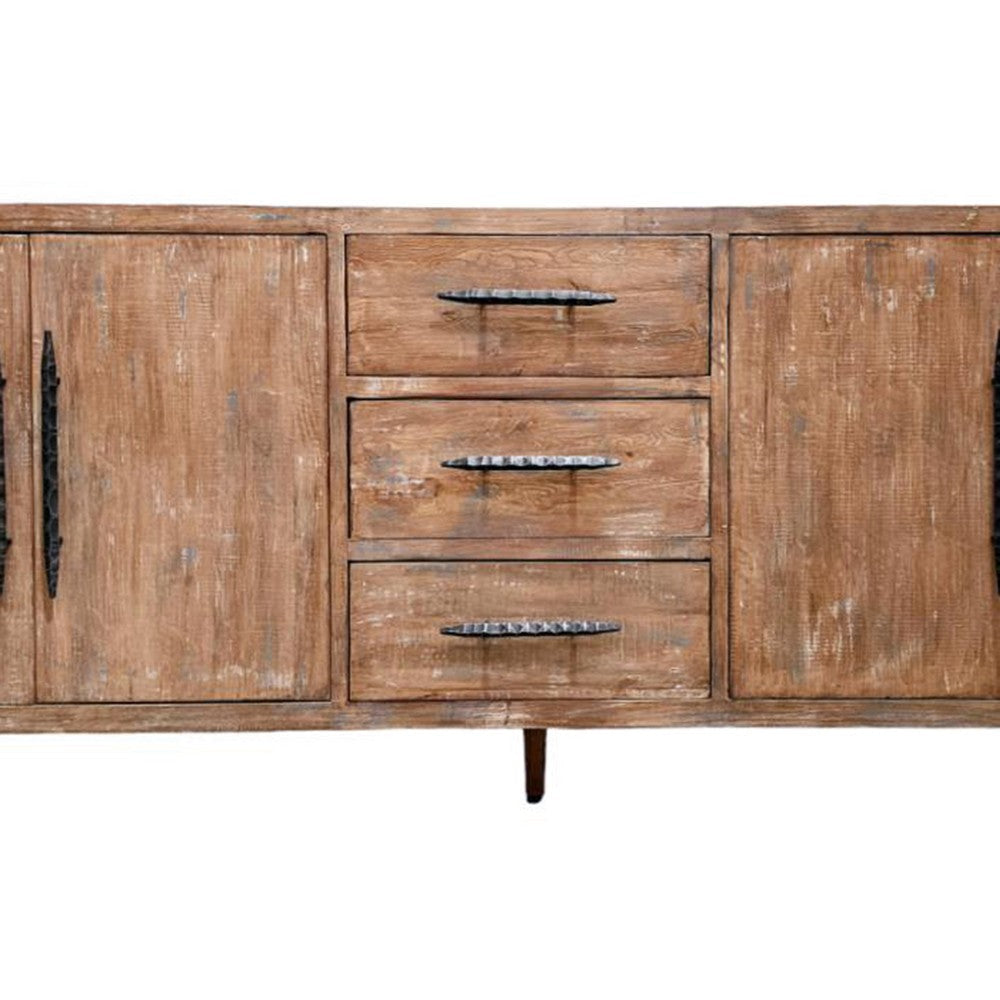 Tuley Sideboard Buffet Cabinet | 3 Drawers | 2 Cabinets | Brown | 91’’ BM326643