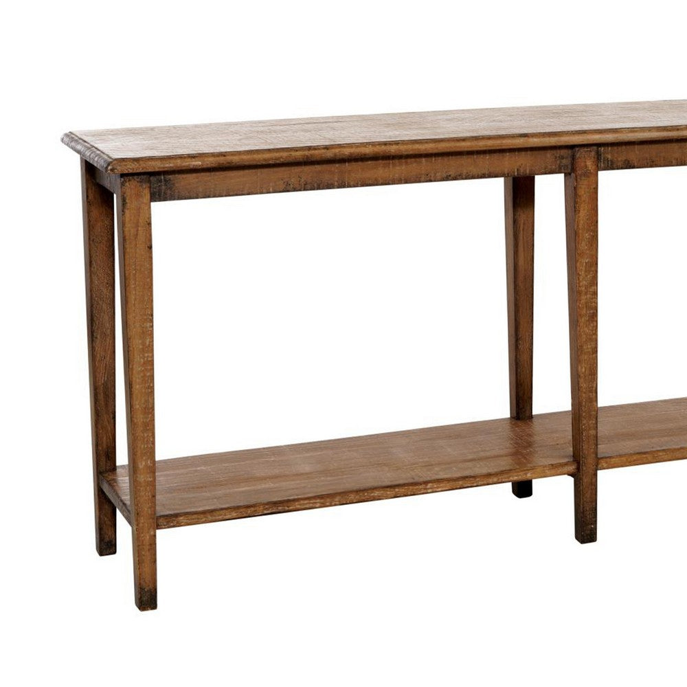 Dox Sofa Console Table | Shelf | Reclaimed Pine | Antique Brown | 71"