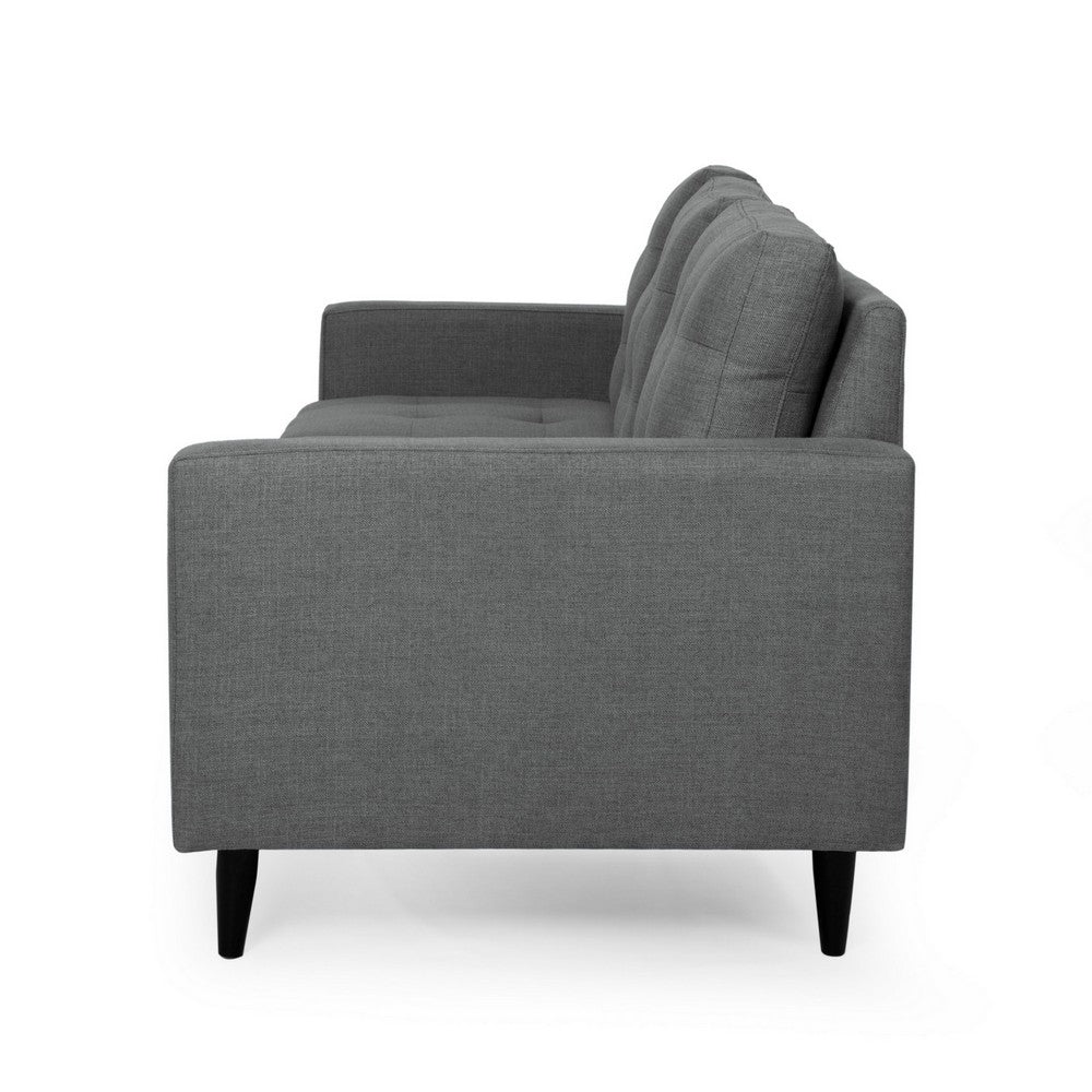 Apex Sofa | 3 Seater | 83" | Classic Button Tufted | Dark Gray Fabric