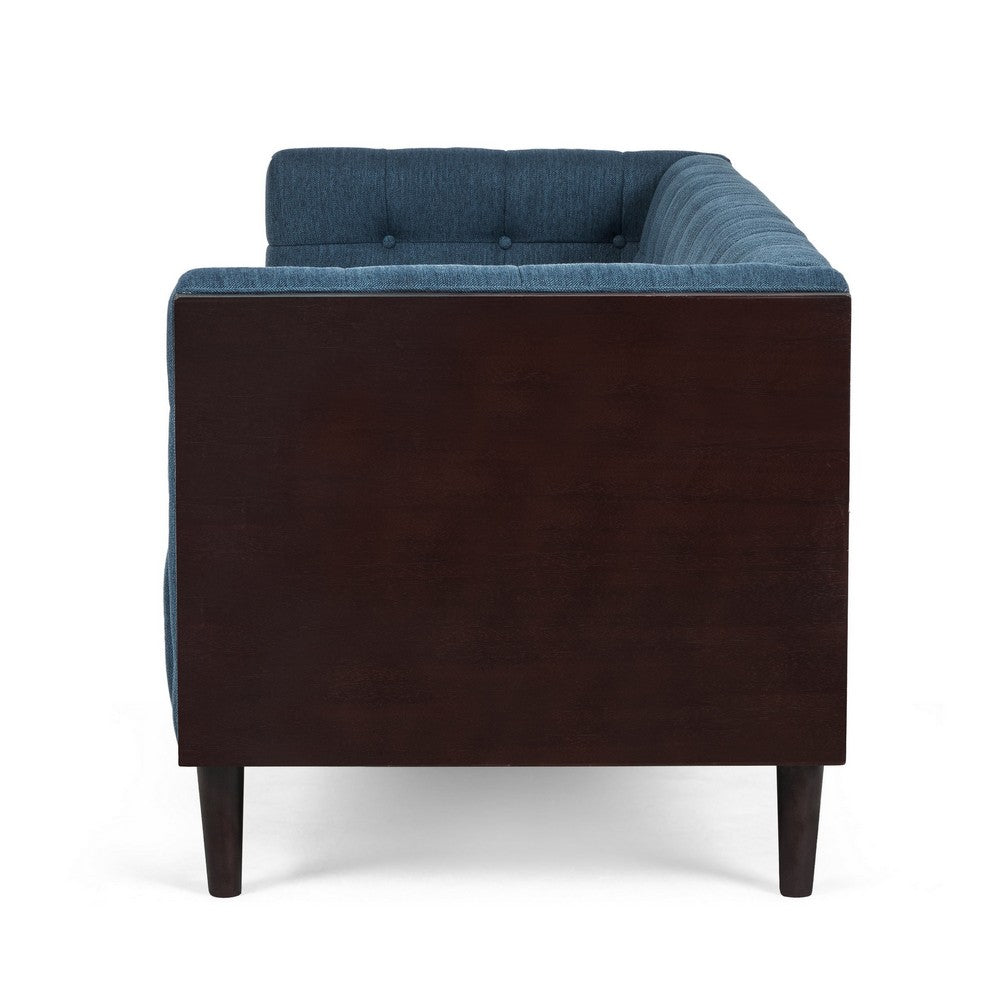 Yuro Sofa | 3 Seater | Chesterfield Button Tufted | 90" | Blue Fabric