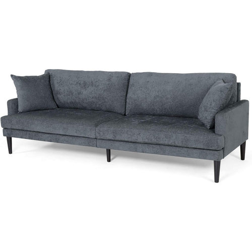 Foli Sofa | Tapered Legs | 96" | Plush Bench Seats | Dark Blue Fabric