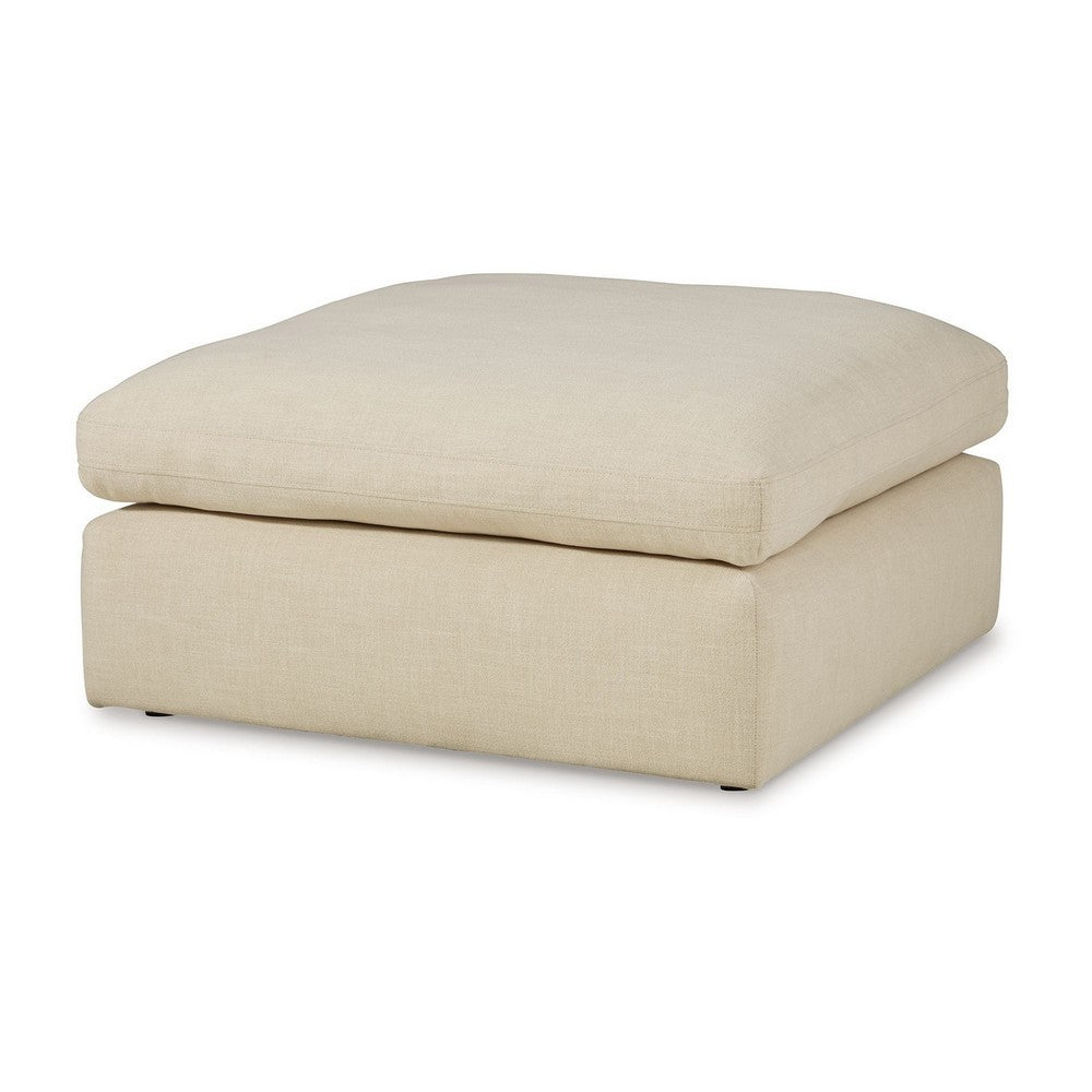 Ashley Elize Oversized Accent Ottoman | Beige Polyester | Soft Cushion | 42"