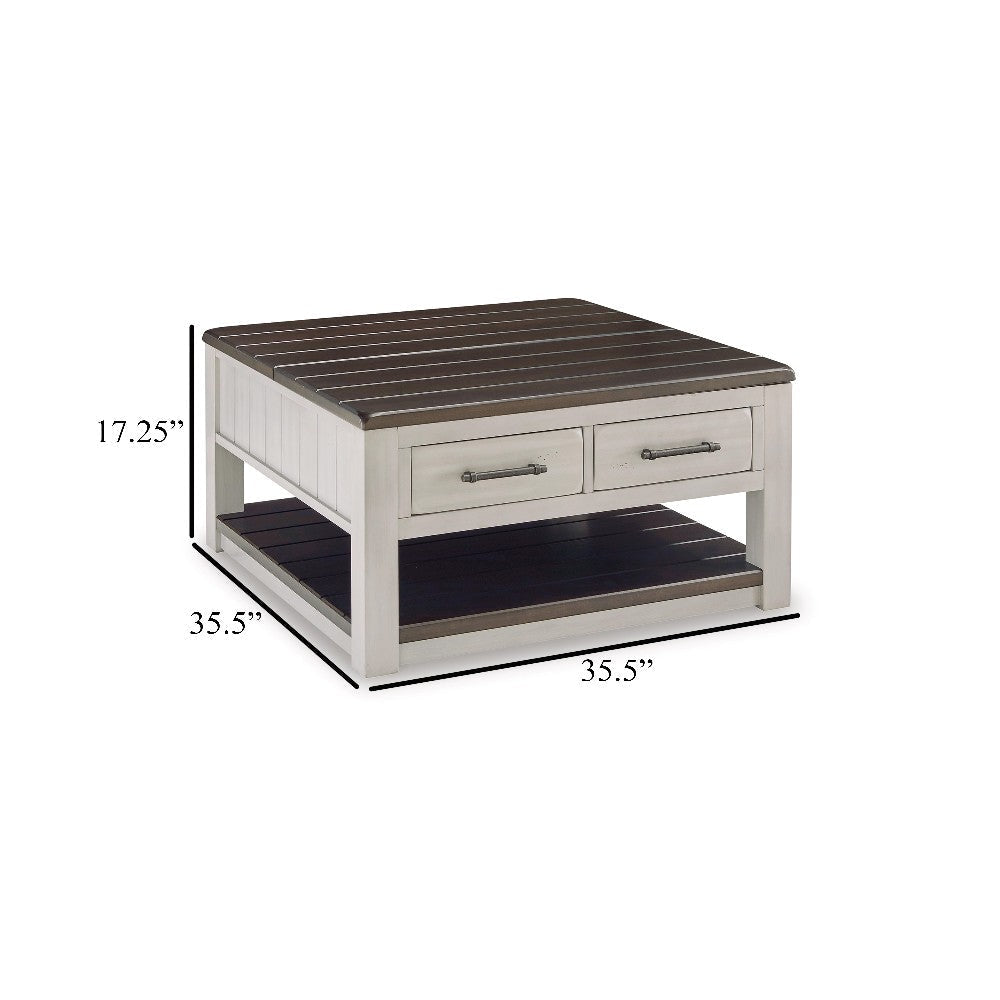 Ashley Barb Coffee Table | 2 Drawers and Lift Top | 36’’ Gray Acacia Wood BM327331