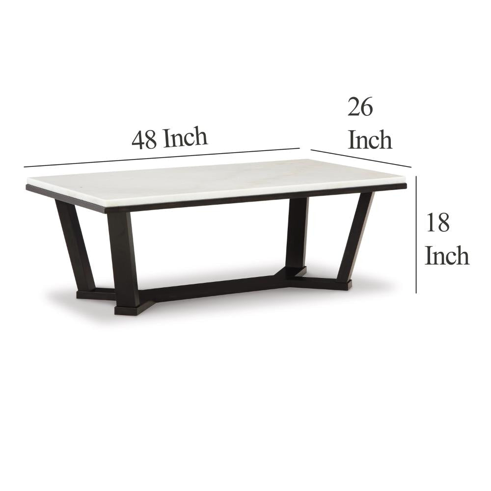Ashley Fana Cocktail Coffee Table | Marble | Rectangular 48’’ Espresso Brown BM327377