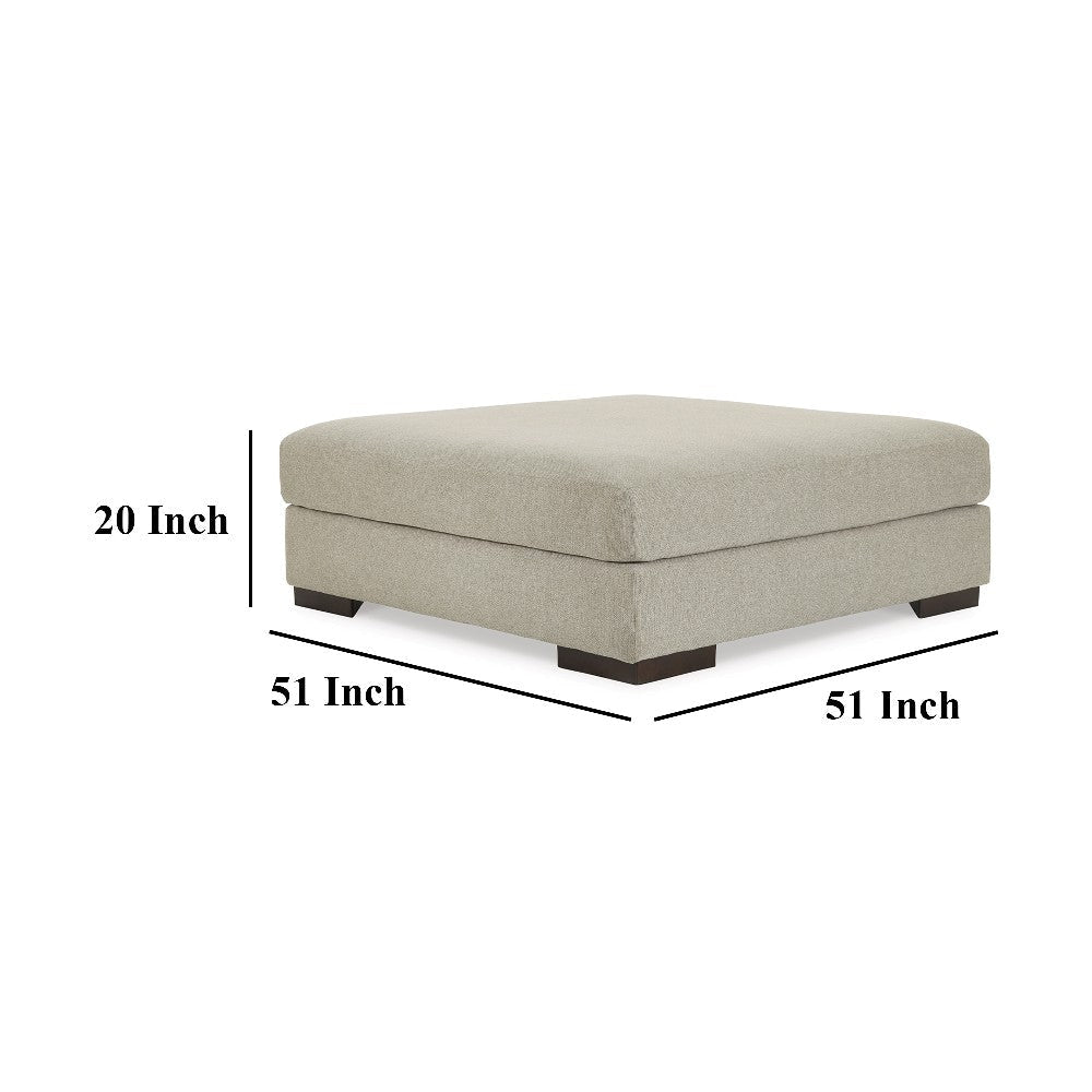 Ashley Lynde Oversized Accent Ottoman | Beige Polyester | Foam Cushion | 51’’ BM327418