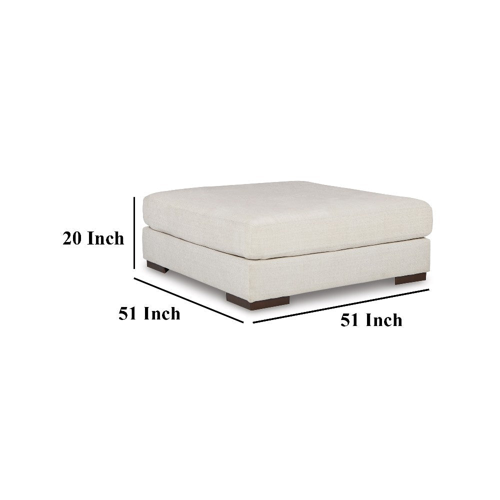 Ashley Lynde Oversized Accent Ottoman | White Polyester | Foam Cushion | 51’’ BM327419