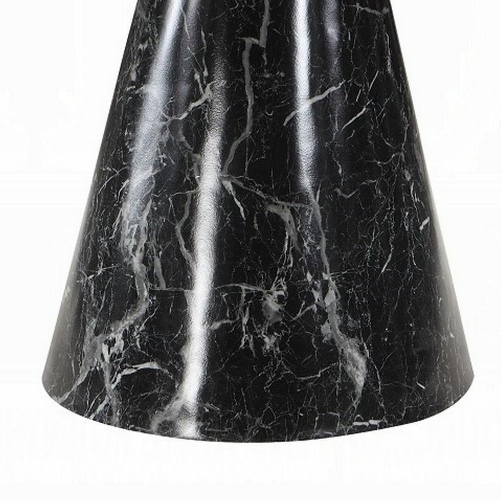 Olivia Dining Table Pedestal Base 48 Inch Round Black Faux Stone Top BM327576