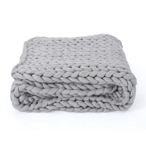 Moon Throw Blanket, 60 Inch, Knitted Design, Acrylic, Silvery Gray