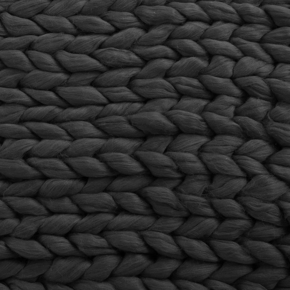 Moon Throw Blanket | 60" | Knitted Design | Acrylic | Dark Gray Finish