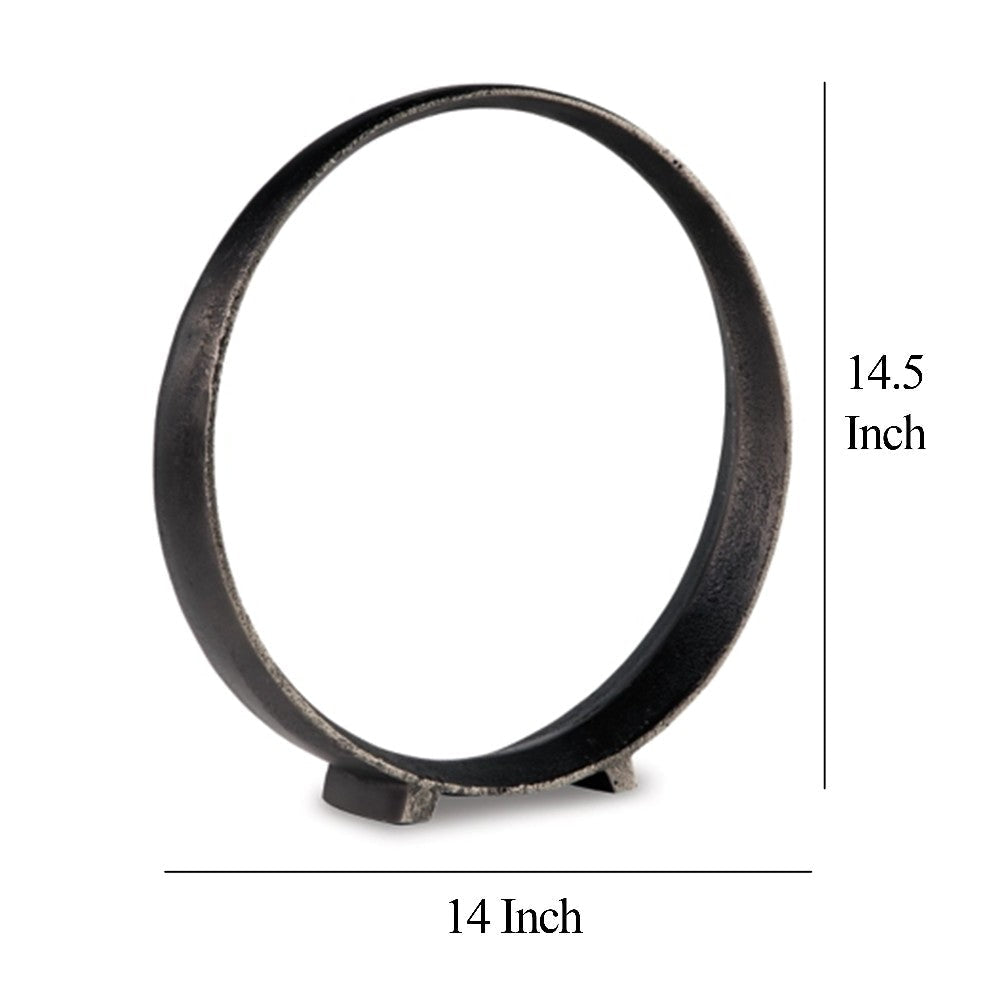 Ashley Dalie Sculpture | Round Metal Accent Tabletop Size | 14’’ | Black BM327755
