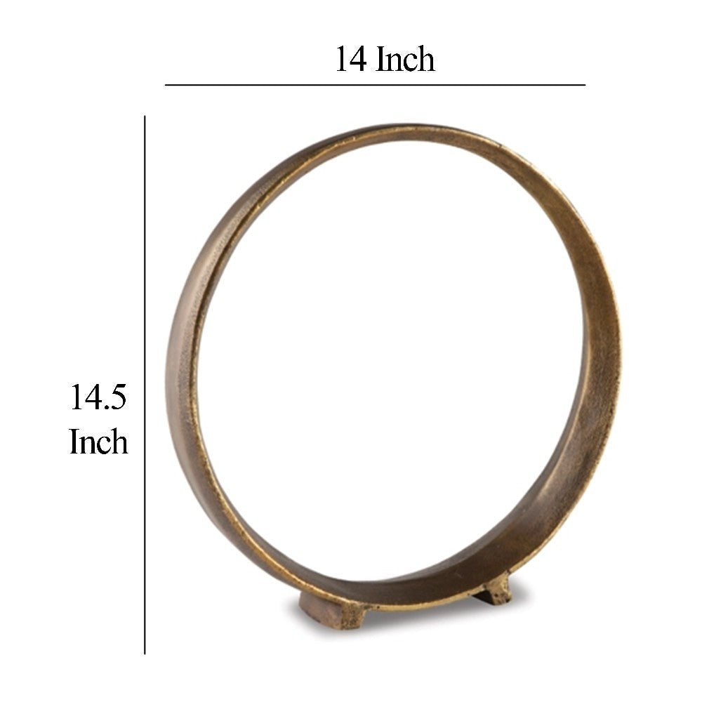 Ashley Dalie Sculpture | Round Metal Accent Tabletop Size | 14’’ | Bronze BM327757