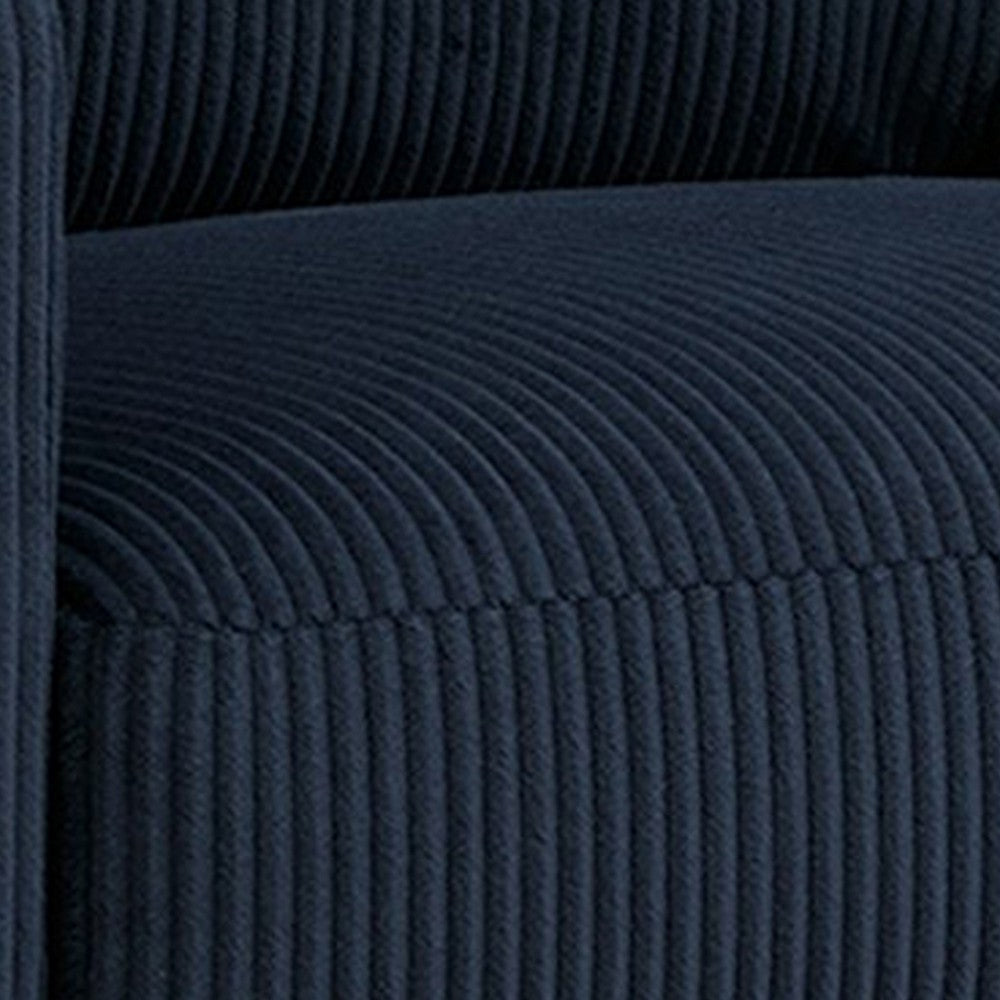 Ashley Lipo Swivel Accent Chair | Blue Corduroy | 30’’ | Plush Cushions BM327770