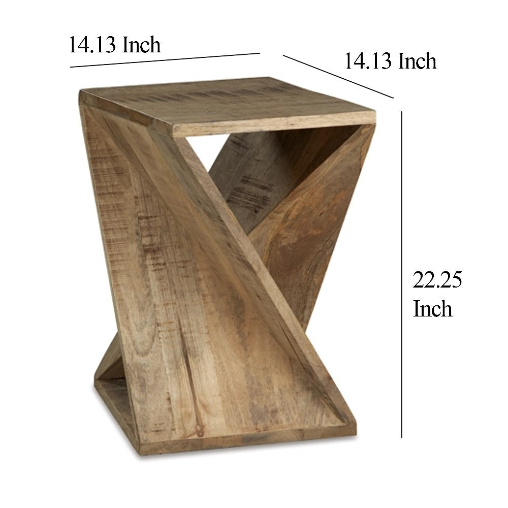 Ashley Axoi Accent Side End Table | Real Wood Twist | 14’’ | Distressed Brown BM327790