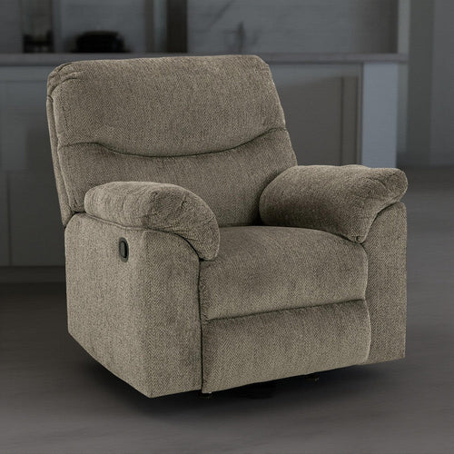 Ashley Tul Rocker Recliner Chair, Poly Fiber Foam Fill, Putty Gray Polyester