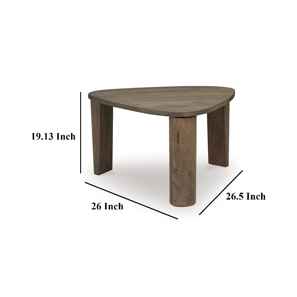 Ashley Nesting Accent Table Set of 2 | Triangular Shaped | Brown Mango Wood BM327887