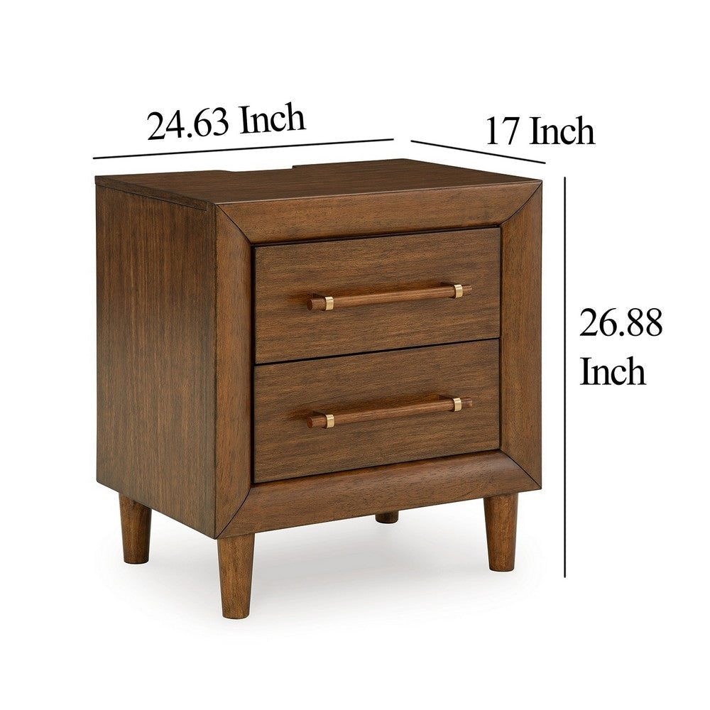 Ashley Jeyn Nightstand | 2 Drawers | Traditional Dark Brown Solid Hardwood BM327968