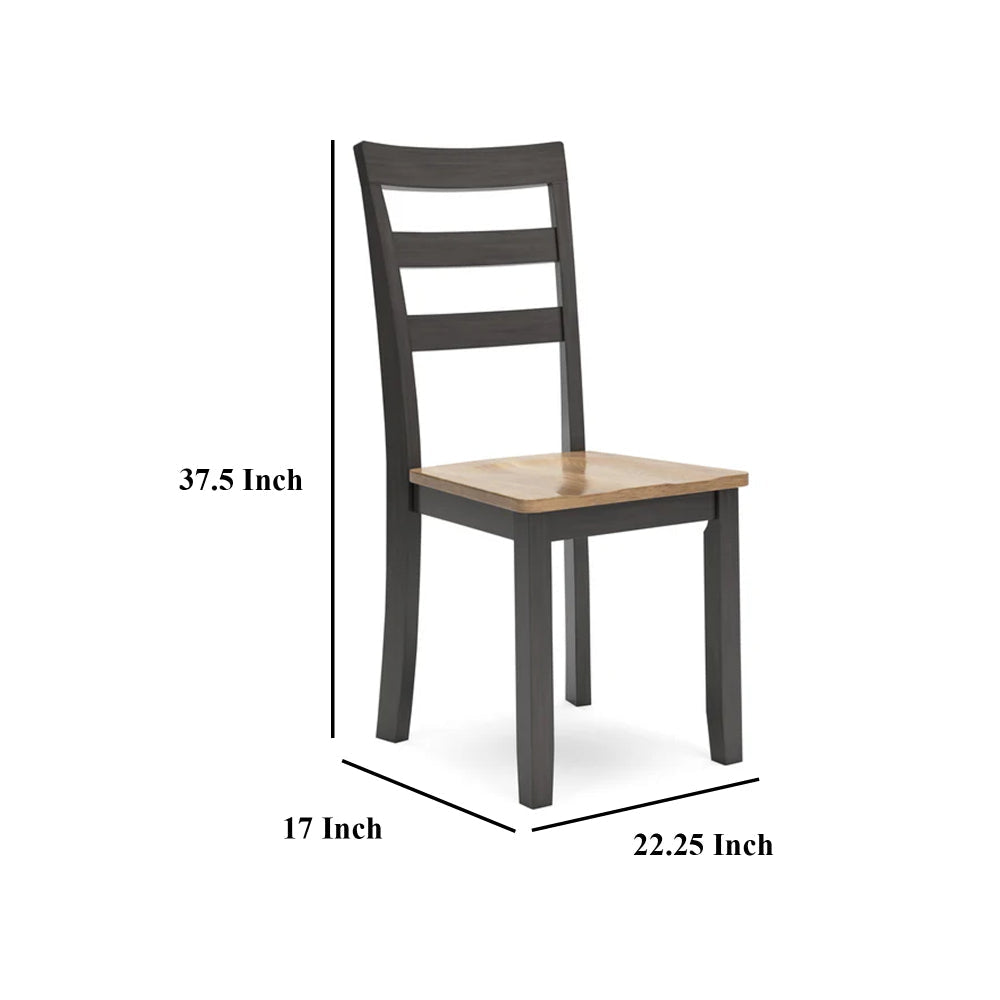 Ashley Gasy Dining Chair Set of 2 | 17’’ | Dark Brown Wood | Contoured Seat BM328078