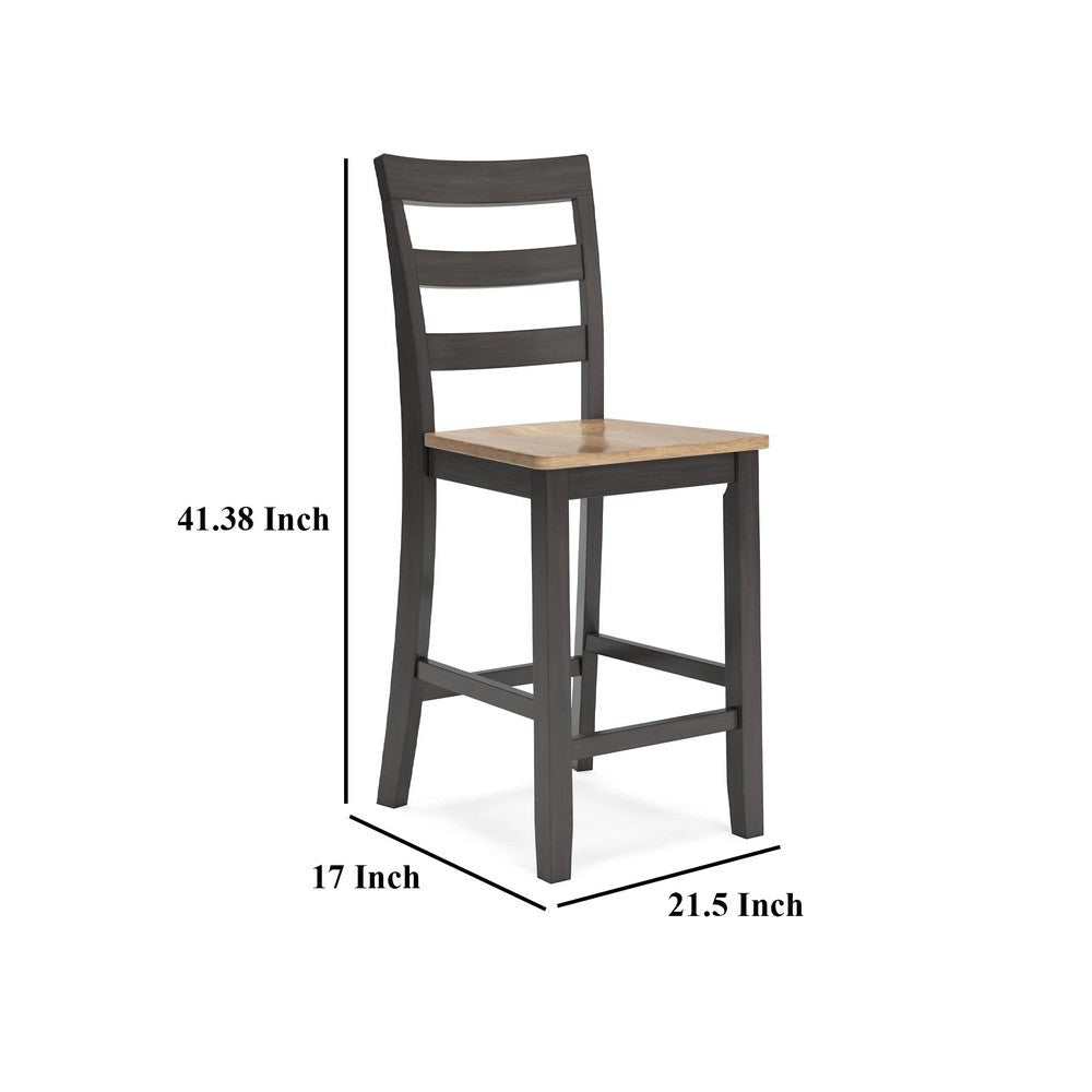 Ashley Gasy Counter Height Chair Set of 2 | 24’’ Dark Brown | Contoured Seat BM328079