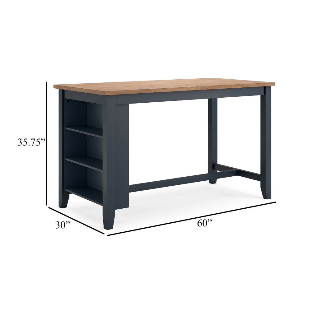 Ashley Gasy Counter Height Dining Table | 60’’ | Dark Blue Brown Mango Wood BM328090