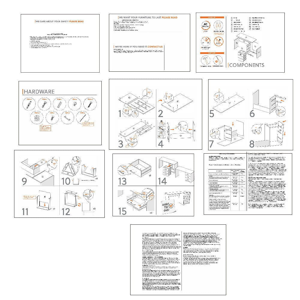Ashley Shawn Home Office Desk | 54’’ Rectangular Top w Side Drawers | Gray BM328113