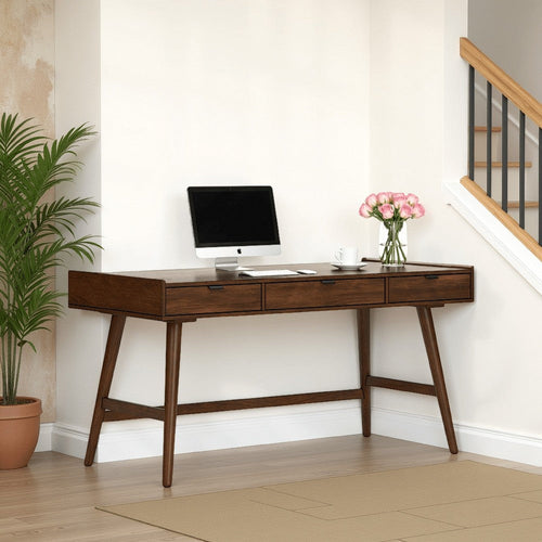 Ashley Jeyn Home Office Desk | 60 Rectangular Top w 3 Drawers | Natural Brown