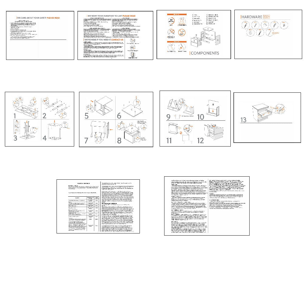 Ashley Onira Nightstand I 2 Spacious Drawers I Modern White Wood I 18’’ BM328145