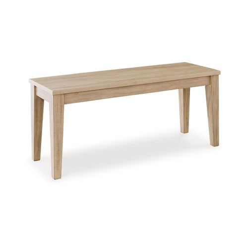 Ashley Glim Accent Dining Bench | 42" | Minimalist | Light Brown Hardwood