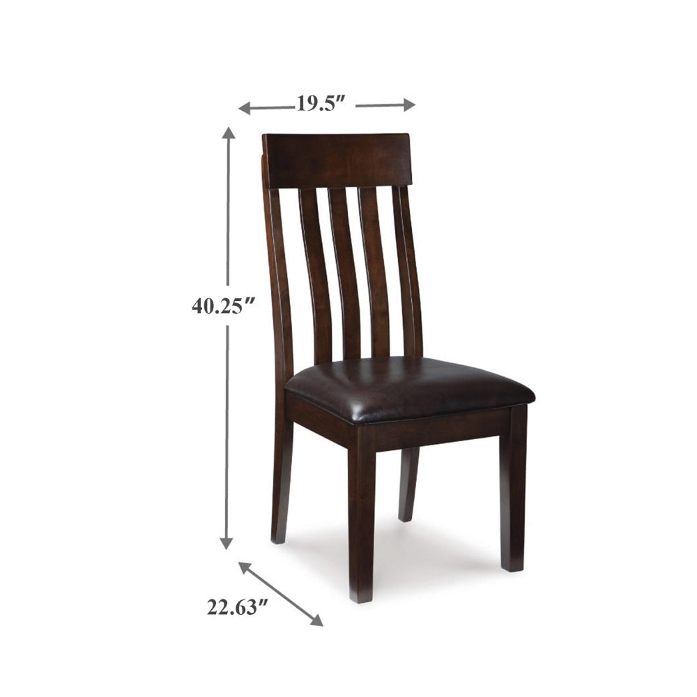Ashley Raly Dining Side Chair Set of 2 | Brown Faux Leather | Slated Back BM328207