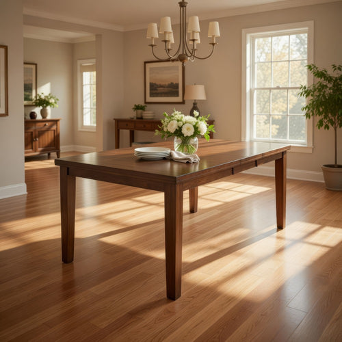 Ashley Raly Dining Table | Brown Wood Extendable 60-78" Top Butterfly Leaf