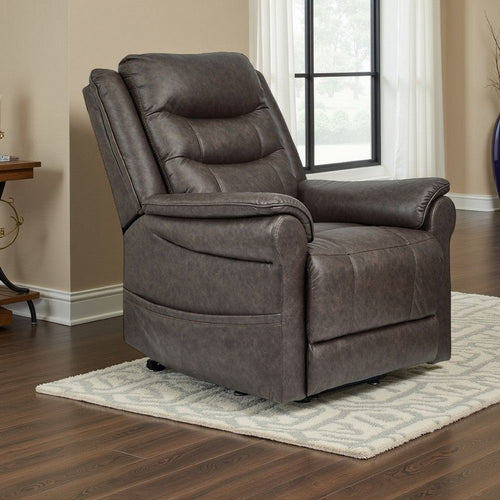 Ashley Otim Power Lift Recliner Chair | 35" Heat Massage | Brown Faux Leather