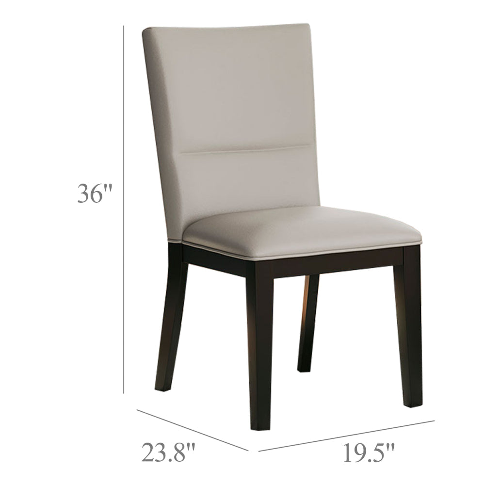 Ashley Inari Dining Side Chair Set of 2 | Black Legs Light Gray Faux Leather BM328257