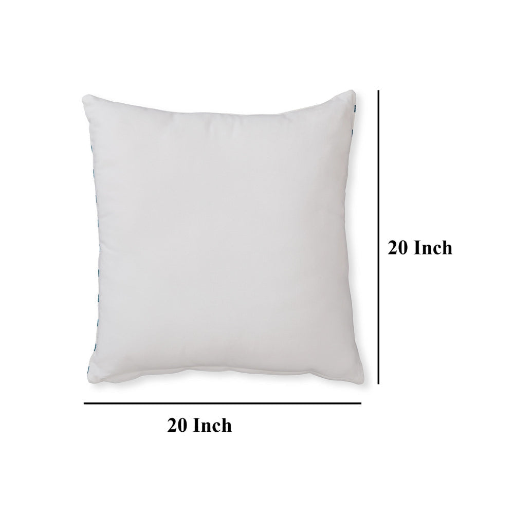 Ashley Mony Square Accent Throw Pillow | 20’’ | Teal Dots over White Cotton BM328268