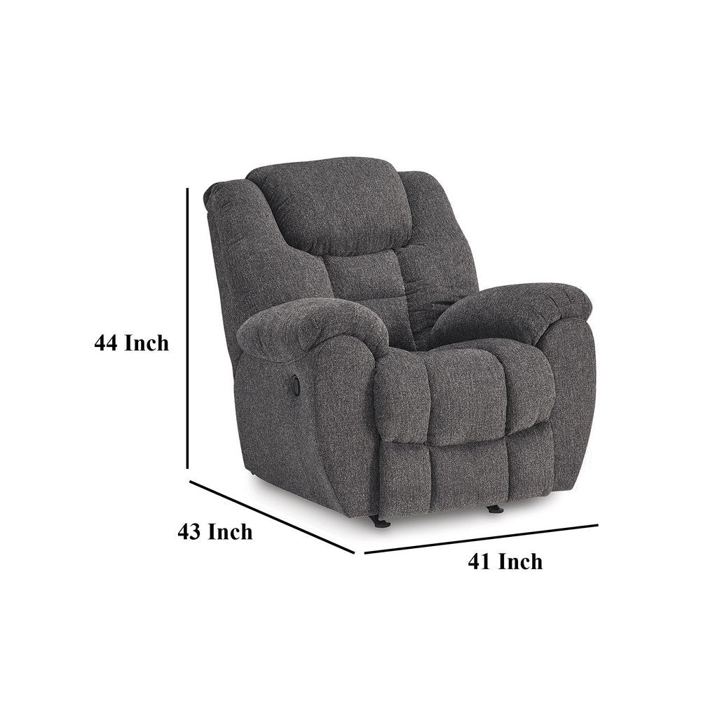 Ashley Dane Manual Rocker Recliner Chair | Gray Polyester | Pillow Top Arms BM328315