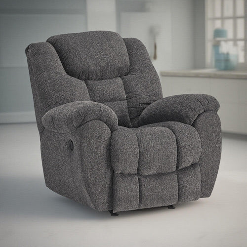 Ashley Dane Manual Rocker Recliner Chair | Gray Polyester | Pillow Top Arms