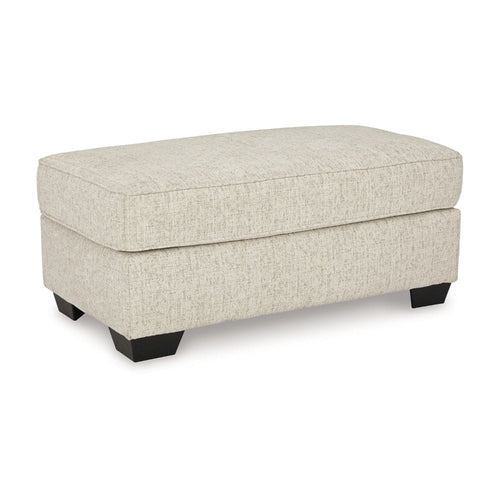 Ashley Burgess Ottoman | Ivory Polyester | Soft Cushions | Rectangular 44"