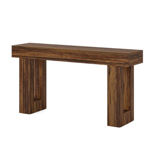 Kai Console Side Table, 63 Inch, Light Brown Rectangular Wood Top