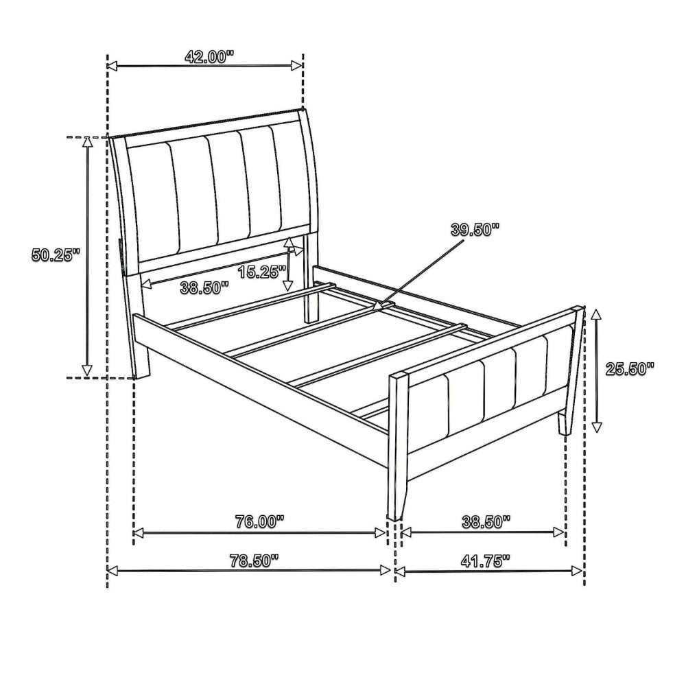 Wily Twin Size Bed Channel Tufted Upholstered Headboard Dark Brown